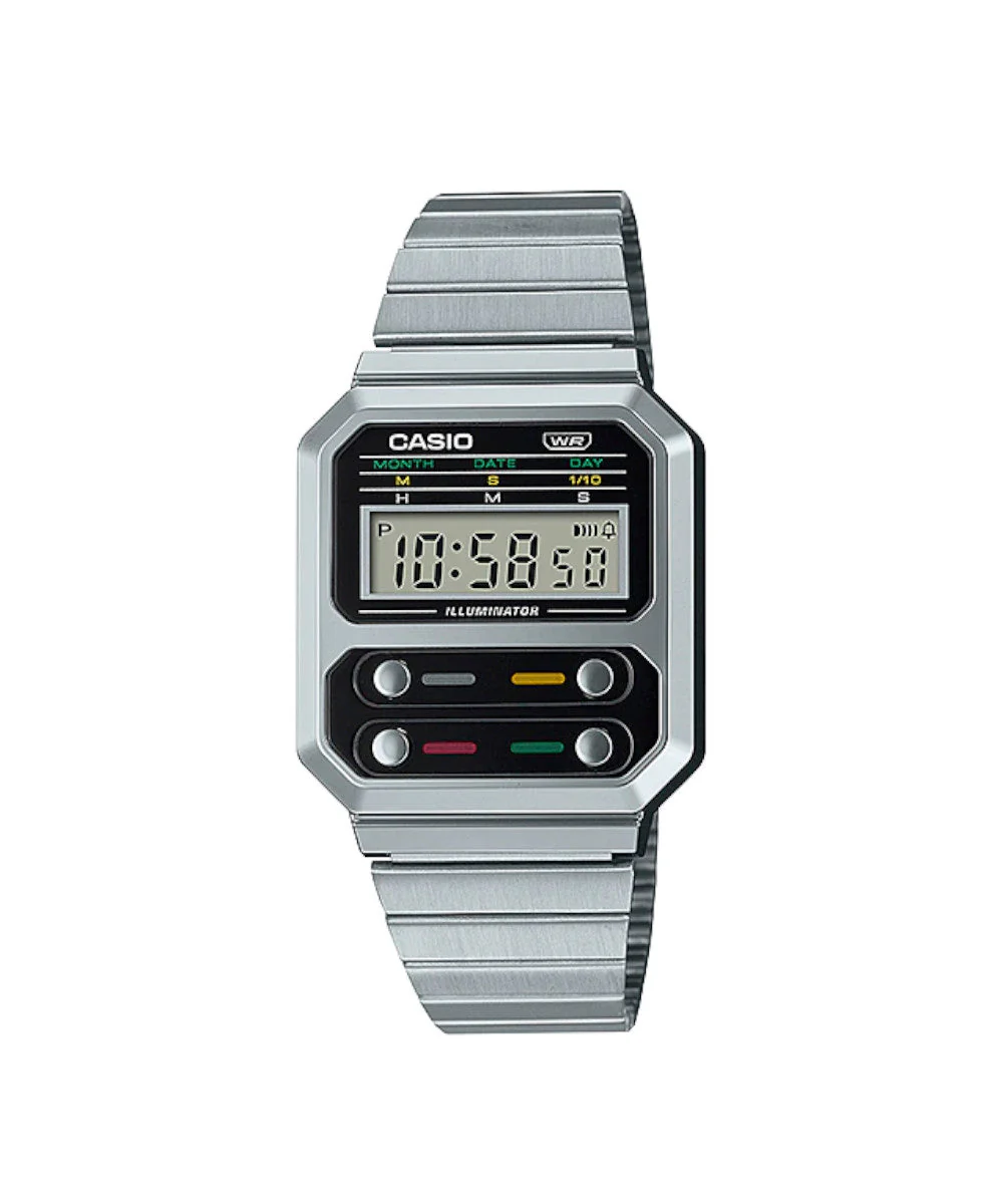 RELOJ CASIO VINTAGE A100WE-1ADF -PLATEADO