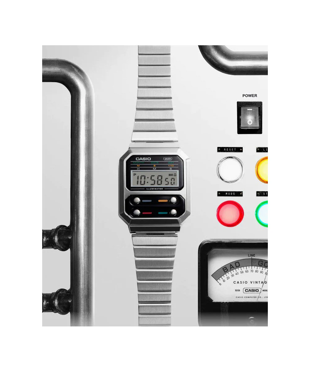 RELOJ CASIO VINTAGE A100WE-1ADF -PLATEADO - Image 2