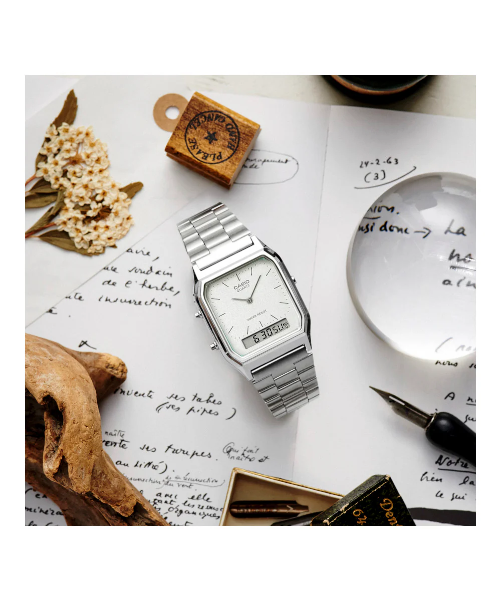 RELOJ CASIO VINTAGE AQ-230A-7AMQYDF -PLATEADO - Image 4