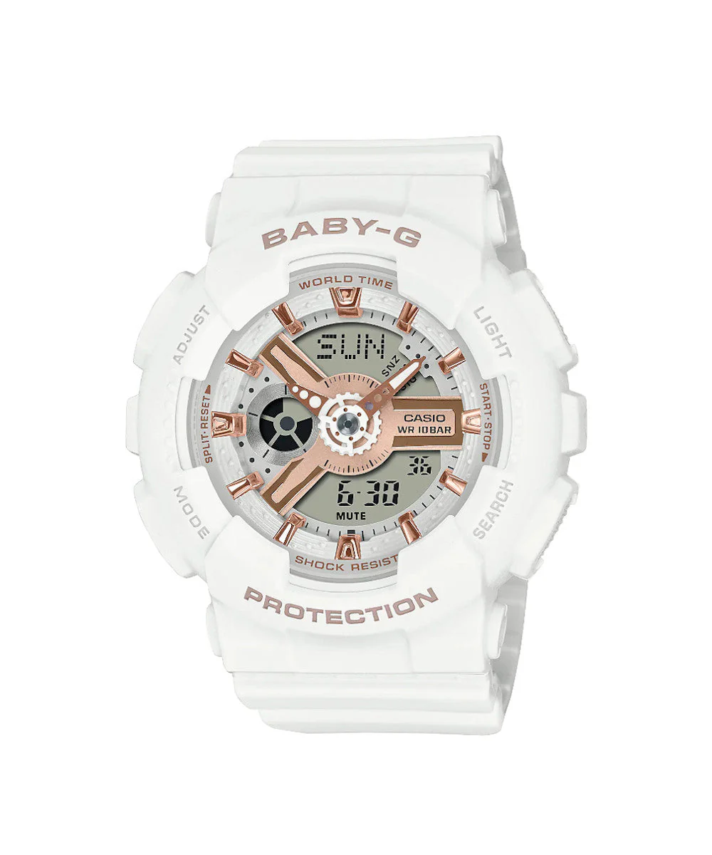 RELOJ PARA MUJER CASIO BABY-G BA-110XRG-7ADR -BLANCO