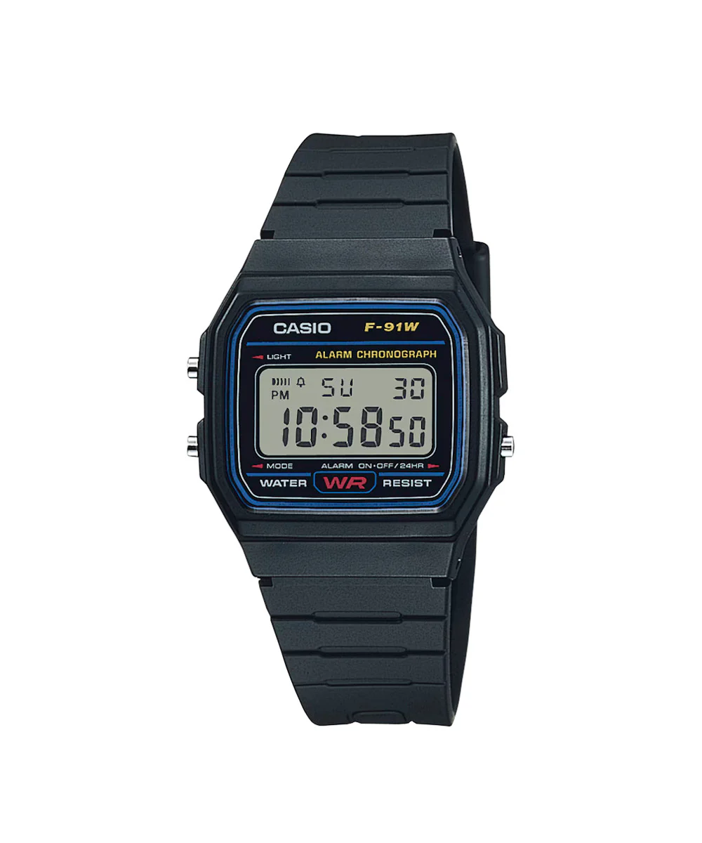 RELOJ CASIO F-91W-1DG -NEGRO