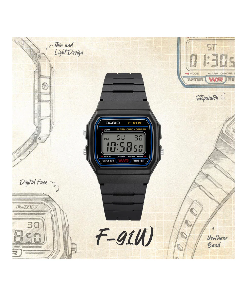 RELOJ CASIO F-91W-1DG -NEGRO - Image 3
