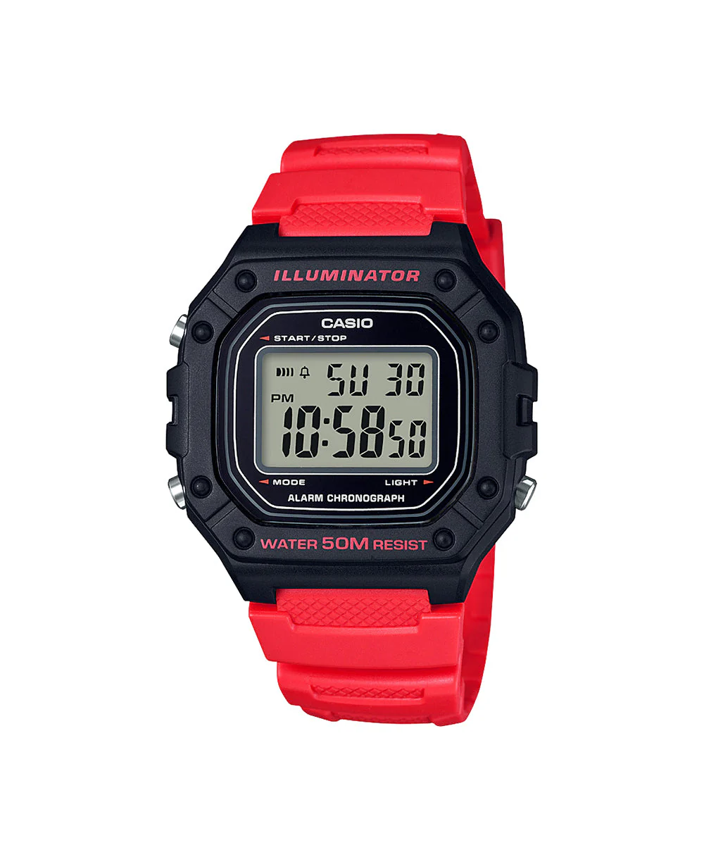 RELOJ CASIO W-218H-4BVDF -ROJO